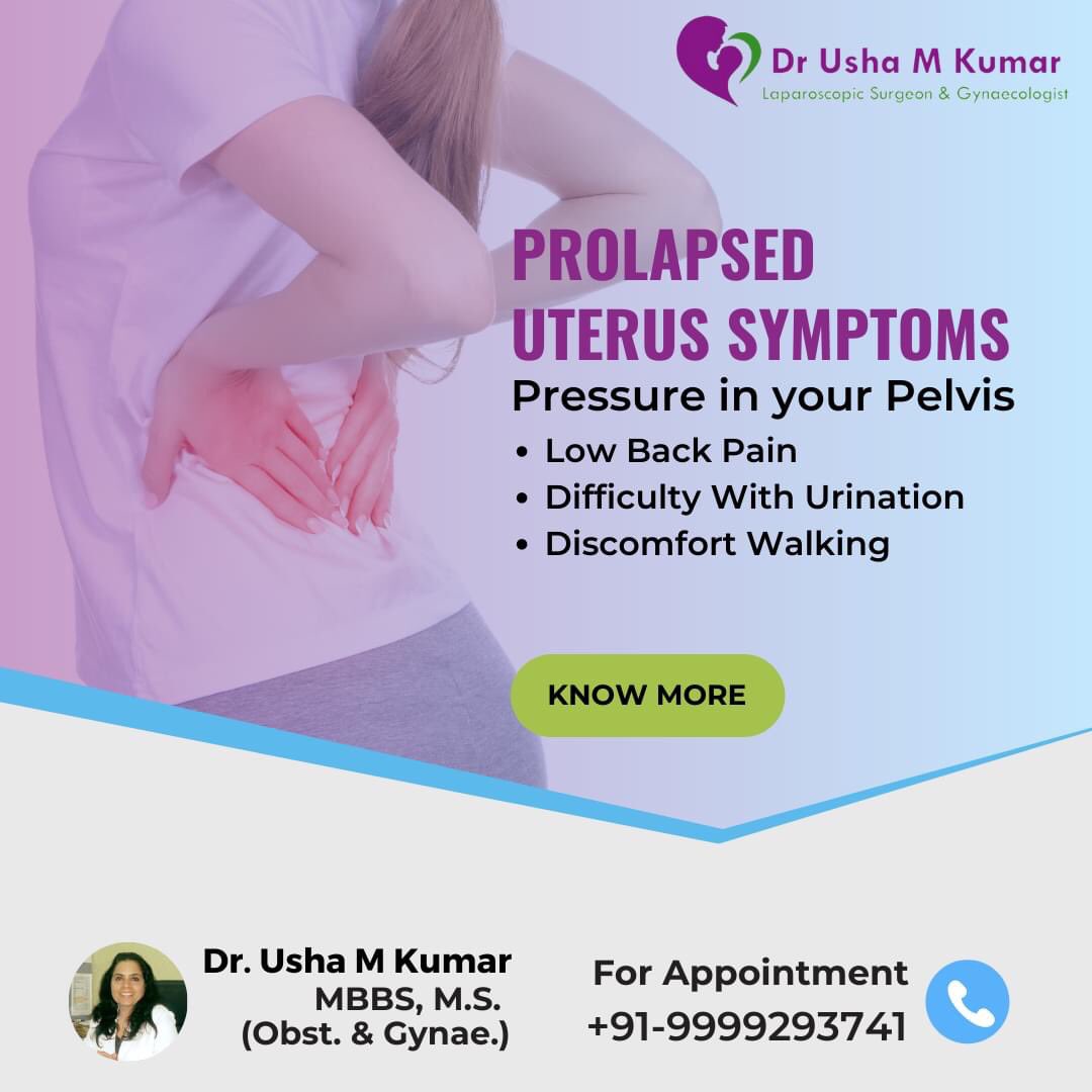 DrUshaMKumar's tweet photo. Prolapse can occur due to:

- After multiple vaginal deliveries
- After menopause
- Congenital disorders ( conditions from birth)

Watch out for these symptoms and visit your gynaecologist.

#Gynaecologist #Prolapse #Uterus #VaginalBirth #Deliveries #Gynecologist #Gynaecology https://t.co/07Ifh52MX9