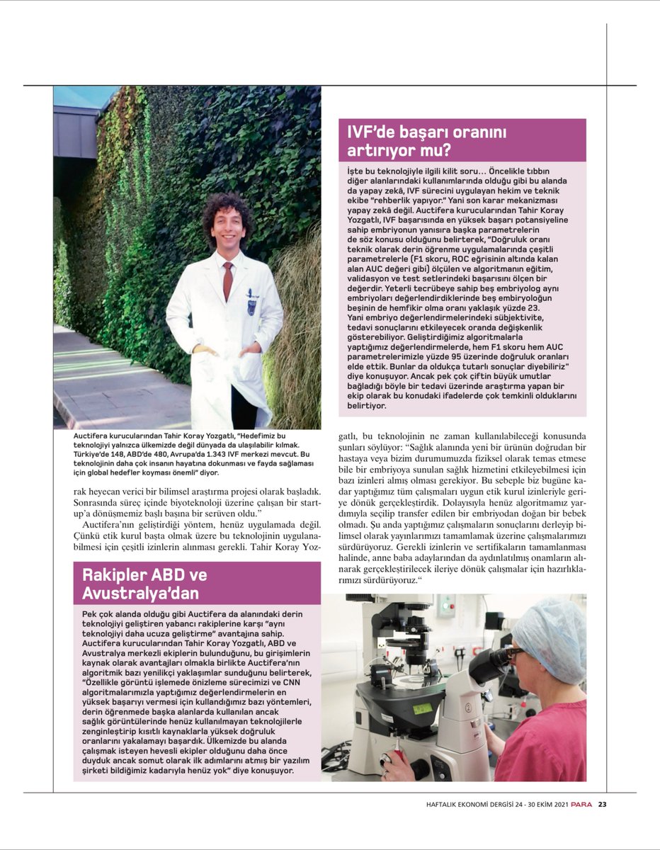 hellotomorrowtr's tweet image. En doğru embriyo hangisi?🧐

6 Temmuz'da düzenlenen #HTTurkeyChallenge 2021'de "Grand Winner" seçilen Auctifera Scientific ile @ParaDergisi yapay zeka yazarı @SuleGunerr'in yaptığı röportajı okuyarak teknolojileri hakkında daha detaylı bilgi edinebilirsiniz. 📰