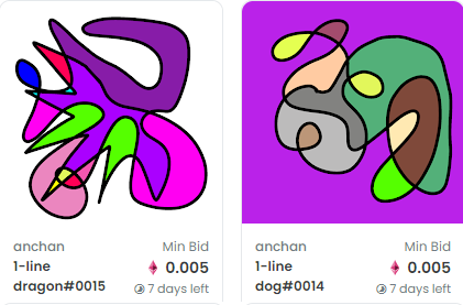 anchanNFTART's tweet photo. 2 new items are listed for sale.
『dog#0014』
『dragon#0015』
I draw with one stroke.
If you can, take a look, please.
https://t.co/UCVyLCSwkJ https://t.co/b1DS2sq22w