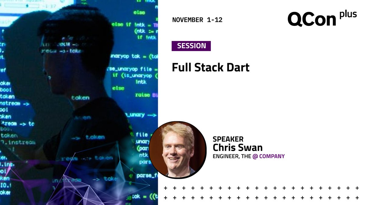 QCon's tweet photo. Join @cpswan, Engineer @atsigncompany, at #QConPlus this Nov 1-12, and explore more about #FullStackDart which recently surged in popularity as the language behind the Flutter framework for Android, iOS, Desktop and Web apps.

Find out more: https://t.co/YQDlX4YEBi

#Programming https://t.co/IpH1NOTII6