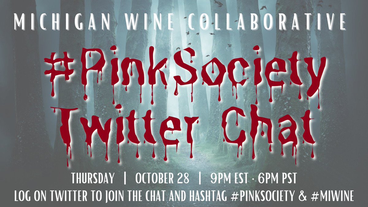 #PinkSociety (@thepinksociety_) on Twitter photo Tonight’s the night! Come hang out with the cool kids as we host <a href="/MIWineCollab/">Michigan Wine Collaborative</a> <a href="/fortyfivenorth/">45 North</a> & <a href="/TaborHillWinery/">Tabor Hill Winery</a> for our 2nd Annual #PinkSociety MI wine event. See you at 6pm PT/9pm ET as we talk wine & Halloween. Bring a friend. <a href="/boozychef/">boozychef</a> <a href="/jflorez/">Joe Florez</a> <a href="/amy_oosterhouse/">Amy Oosterhouse</a> <a href="/kmf3933/">Katika</a> Tonight’s the night! Come hang out with the cool kids as we host <a href="/MIWineCollab/">Michigan Wine Collaborative</a> <a href="/fortyfivenorth/">45 North</a> & <a href="/TaborHillWinery/">Tabor Hill Winery</a> for our 2nd Annual #PinkSociety MI wine event. See you at 6pm PT/9pm ET as we talk wine & Halloween. Bring a friend. <a href="/boozychef/">boozychef</a> <a href="/jflorez/">Joe Florez</a> <a href="/amy_oosterhouse/">Amy Oosterhouse</a> <a href="/kmf3933/">Katika</a>