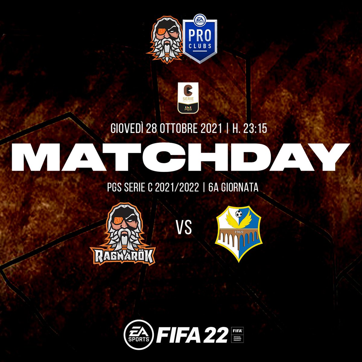 ⚽| MATCH DAY

🏆 | <a href="/PGS_ITALY/">PGS ITALY</a>  
🗒️  | 6A Giornata
🆚 | @LornanoBadesse 
🕚 | 23:15 PM
🔄| @ProClub_LS
 
📺 | twitch.tv/ragnarokmultig…

🔥🔥🔥#TIDENERINNE🔥🔥🔥