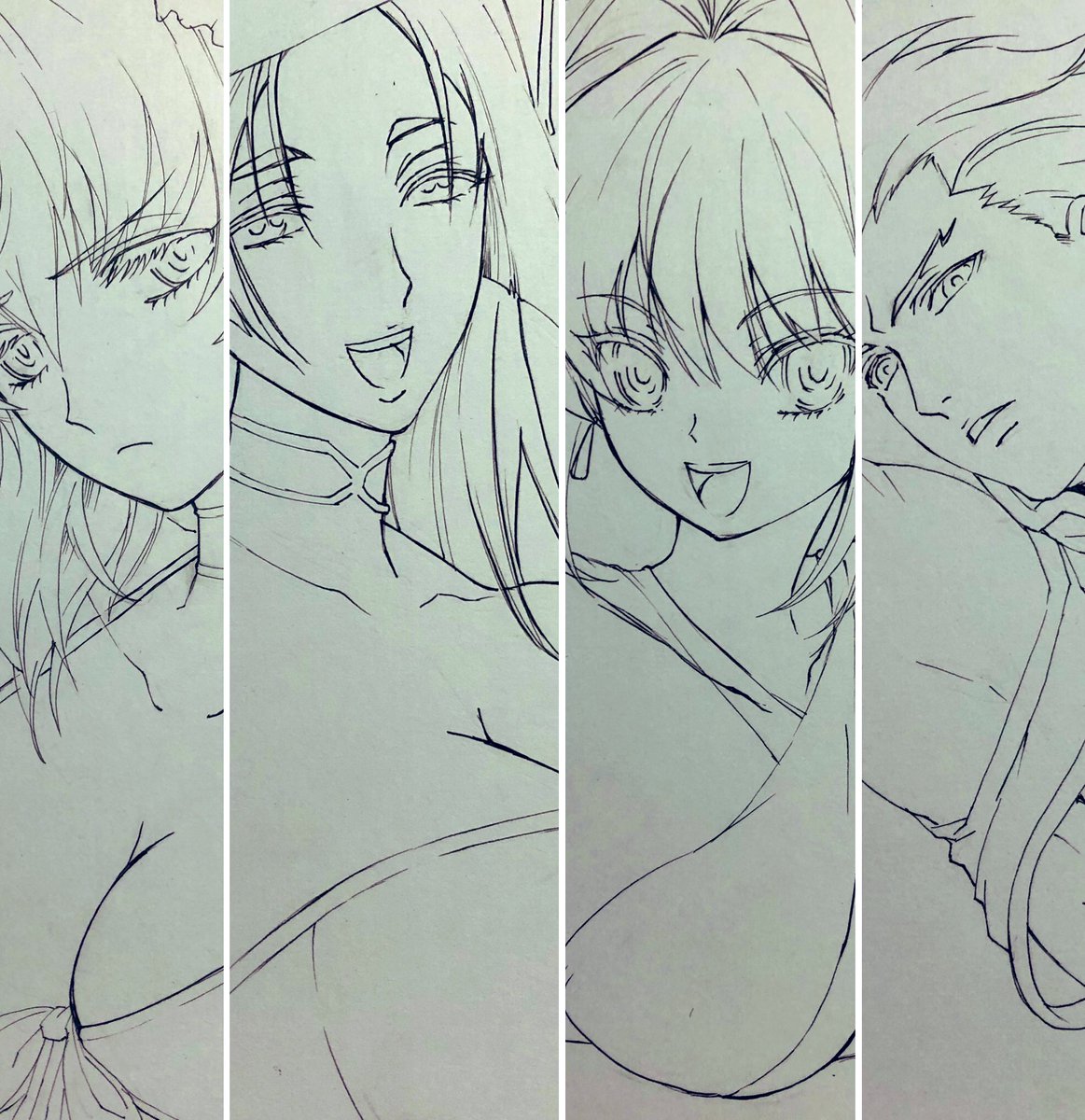 雄パイも混ぜて描いていた 