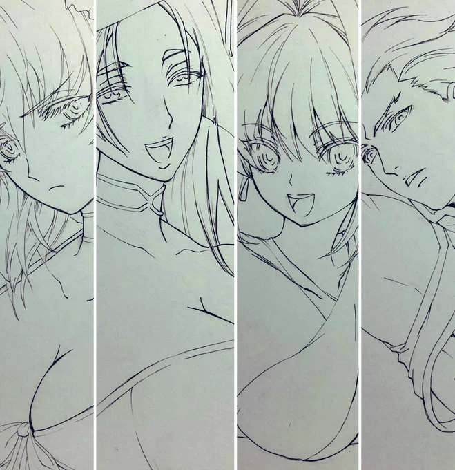 雄パイも混ぜて描いていた 