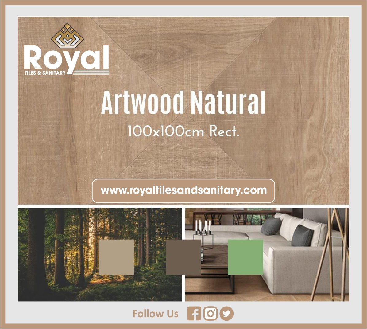 TilesSanitary's tweet photo. Our inspiration for the large - format artwood natural collection comes from the forest of French Brithany and earth colors to create warm spaces.
What do you think about this style?
Article name : ARTWOOD NATURAL NUT REC BIS 
Size : 40 x 40 
Brand : IBERO https://t.co/WpjLHnC7fZ