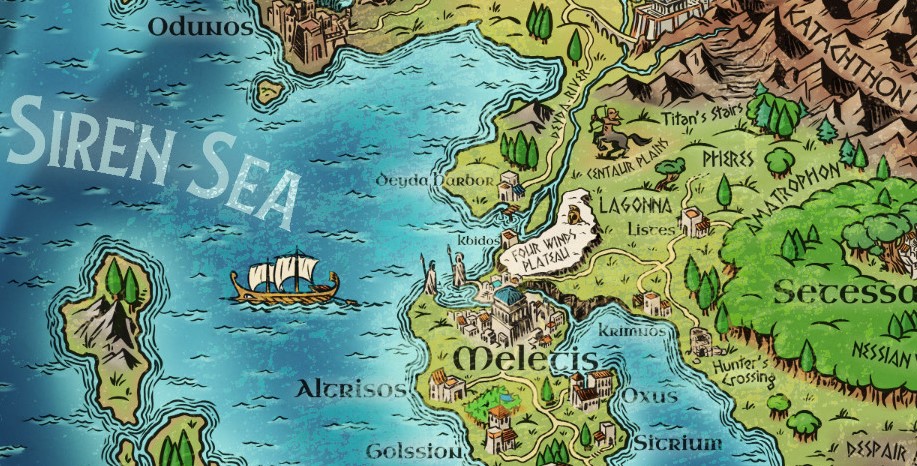 StormcrowHQ's tweet photo. Section from the Map of #Theros by the super talented @byWFG showing the town of Kbidos, where my upcoming "Rock Tombs of Kbidos" adventure is set. Go and check out his work now! 

#dmsguild #MythicOdysseysofTheros #RockTombsofKbidos #dnd https://t.co/vqgvqq7M0O