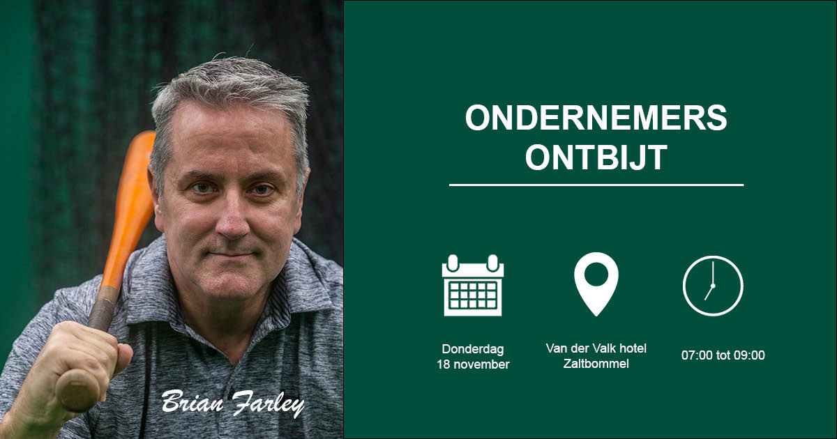 Bommelerwaardse ondernemers, opgelet!
Ondernemersteam Bommelerwaard organiseert een Ondernemersontbijt op 18 november. Te gast is Brian Farley, oud bondscoach van het Nederlands honkbalteam. Met zijn team won hij goud op het WK in 2011. Geef je snel op➡️ ondernemenindebommelerwaard.nl