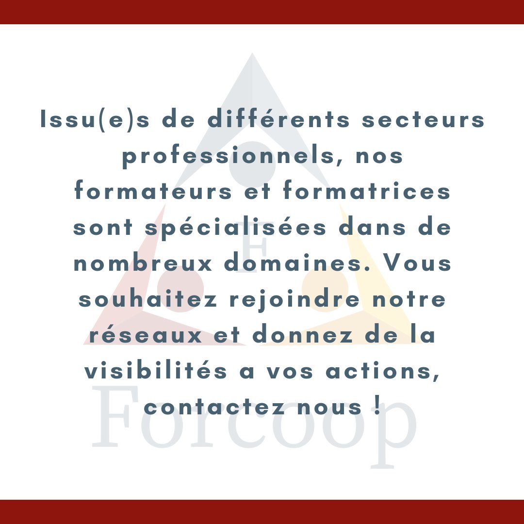 forcoop_rs's tweet photo. Coopérer pour mieux former !
Forcoop vous accompagne, contactez nous !

#Forcoop #formation #independant #FormateurIndependant #secteur #domaine #TerritoireNational https://t.co/0ppTWihLoQ