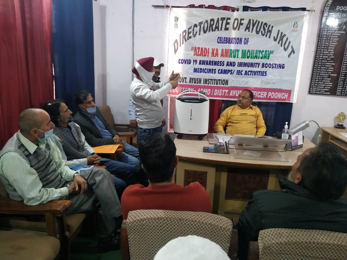 AdmoIsm's tweet photo. Department of Ayush district Poonch organised one day workshop in connection with magic week and Azadi ka Amrut Mahtosava celebration at District Ayush Office Poonch with the theme as Health Regime, Seasonal Health Regime and Sadvrut today on 28/10/2021.@PoonchDm https://t.co/q618J8dnye