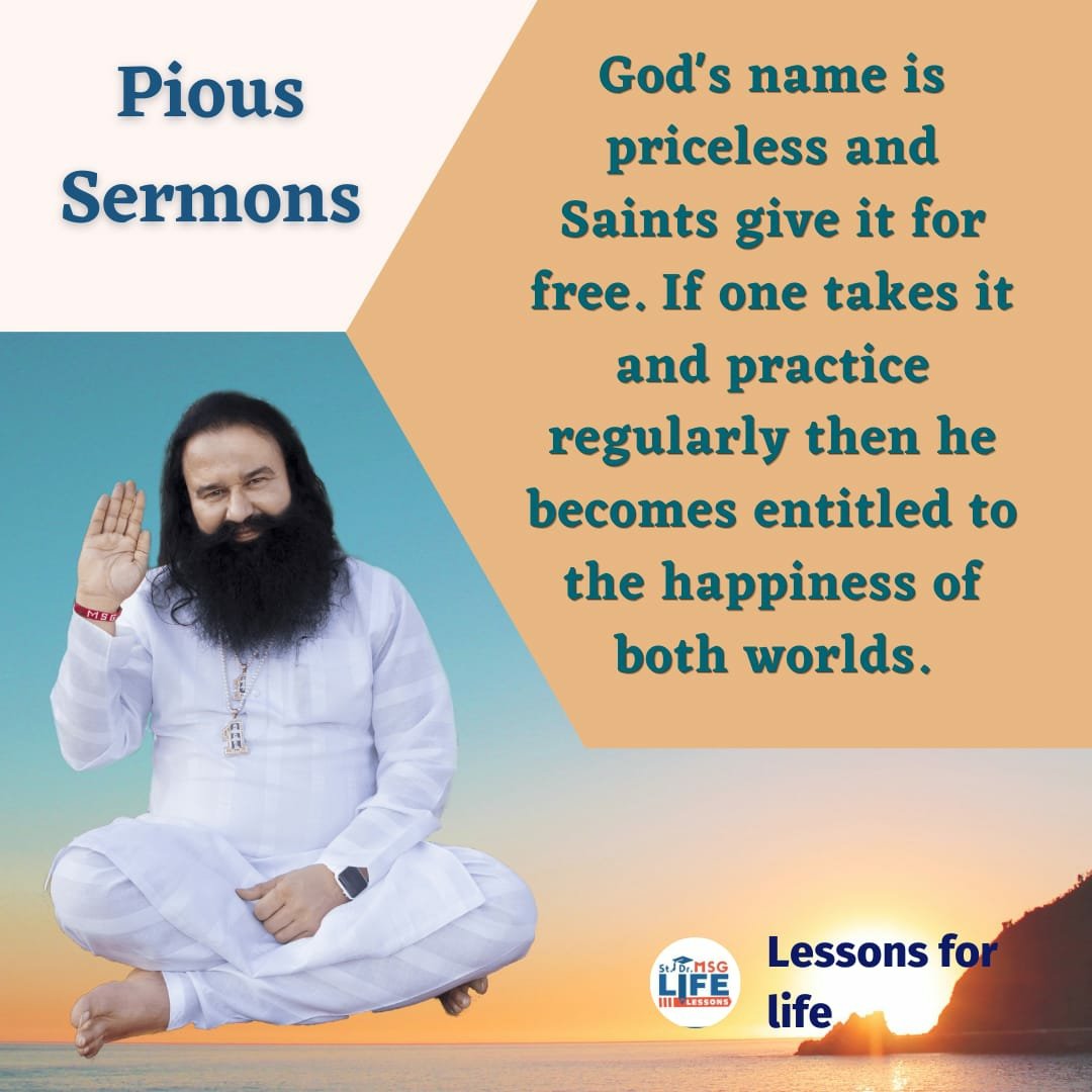 LifeLessonbyMSG's tweet photo. राम नाम में है दोनों जहानों की खुशियाँ!
God's name is brimmed with joys of both worlds!
  - Saint Dr. @GurmeetRamRahim Singh Ji Insan

#अनमोल_वचन #SaintDrMSG 
#PiousSermons #LessonOfTheDay #LessonsForLife  #LifeLessons #thursdayvibes #ThursdayThoughts
#ThursdayMotivation https://t.co/I1mYE3tXVm