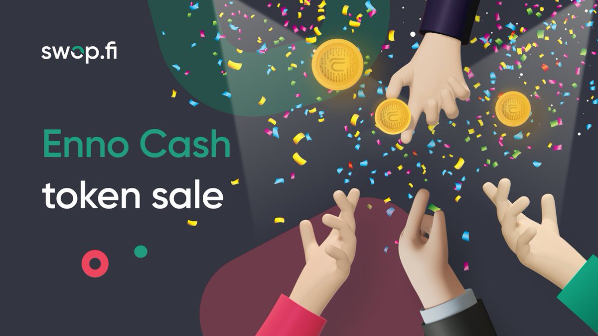 🧨 $Enno Cash sale is open! It's time to buy tickets 👉bit.ly/2ZFcdmH!

Every 0.2 $SWOP in staking entitles you to buy 1 ticket. If you haven't staked SWOP yet, do it now!

⏰ The sale will continue for less than 1 day (till Oct 29 ~ 11:30 AM CET)!