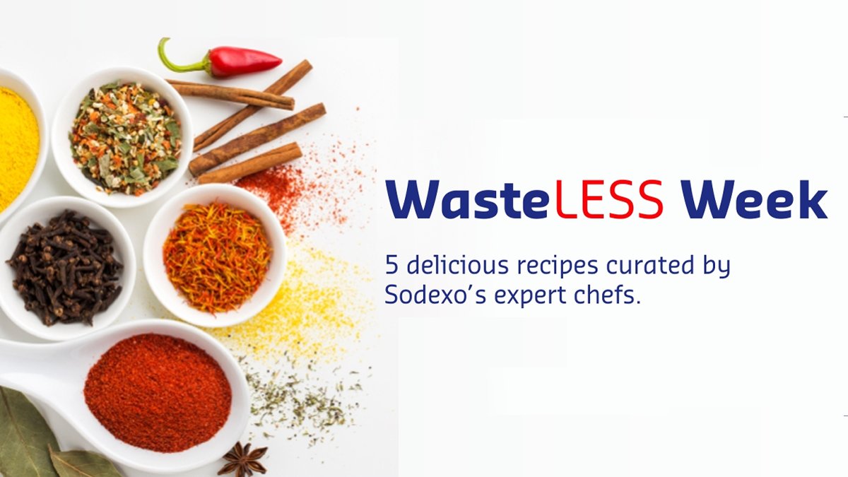 SodexoIndia's tweet photo. Every October, #Sodexo organises a #WastelessWeek to empower consumers, clients & employees to reduce waste. This year, our #chefs have curated #recipes, solely from #foodwaste. Read to try your hand at their delicious curations. https://t.co/o9gI4UdQ4Z https://t.co/qUjDHUK1hx