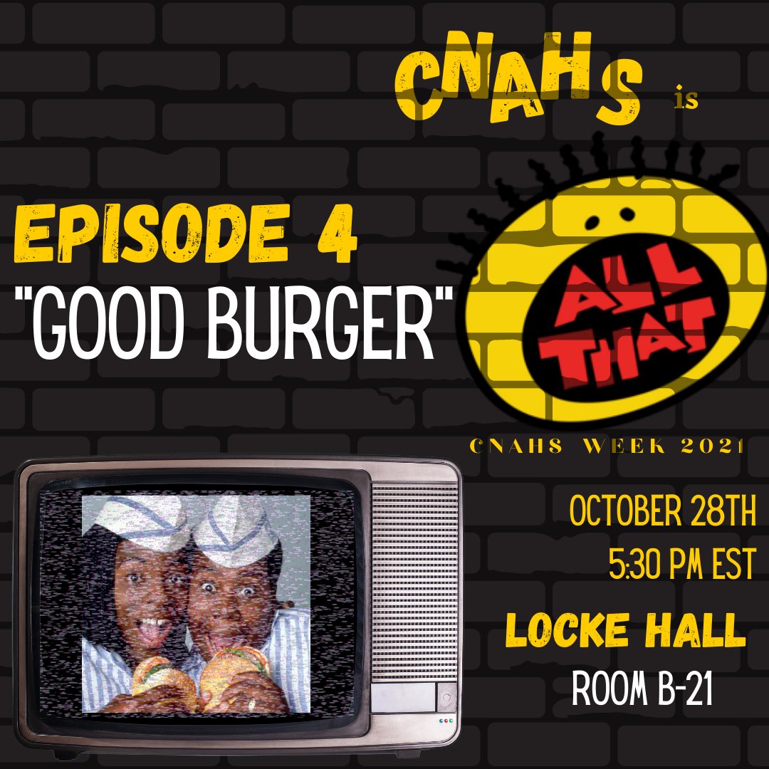 Tune in to today’s episode, “Good Burger”! Join us for an interactive learning experience with DC’s very own Calabash Tea & learn steps that you can take to decolonize your health! You don’t want to miss! The episode is airing today @ 5:30 PM, in Locke Hall, Room B-21!💛🤍📺