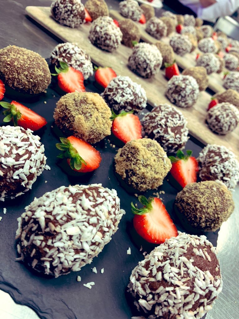 StuartKeown's tweet photo. On #NationalChocolateDay our Chef Corina hand rolled some Chocolate, Coconut &amp; Biscuit Balls for our Residents to enjoy @SunriseSrUK @Rebecca61908280 #sunrisepurley https://t.co/bPOwuwOsGg