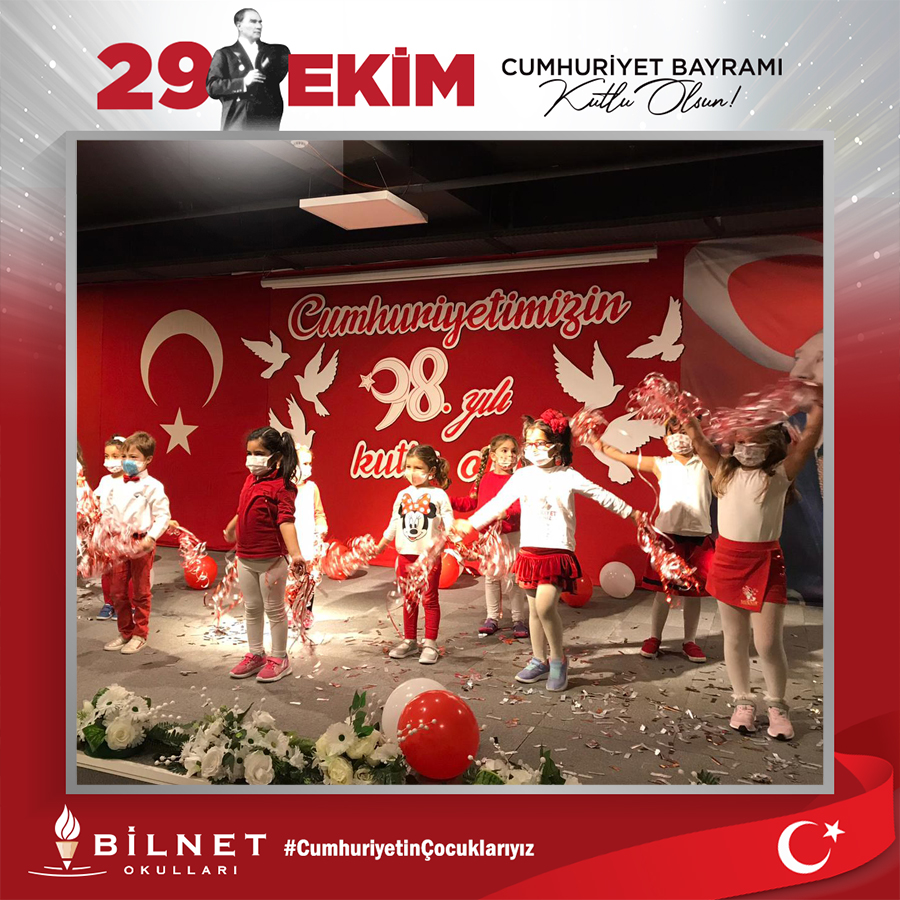 BilnetOkullari's tweet photo. 29 Ekim Cumhuriyet Bayramı, tüm kampüslerimizde öğrencilerimizin katılımıyla coşku içinde kutlandı.

#bilnetokulları #bilnetschools  #29ekim #cumhuriyetbayramı #98yıl #yaşasıncumhuriyet  #cumhuriyetinçocuklarıyız https://t.co/p2K3KCewpo