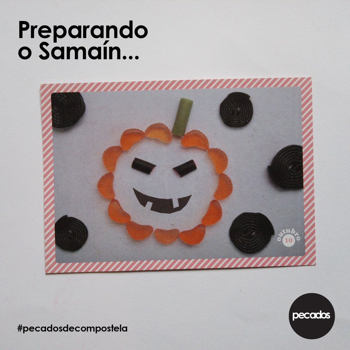 pecados_scq's tweet photo. Hai anos fixemos un calendario anual con imaxes elaboradas a base de #lambonadas que facían un guiño ao mes que representaban. Esta vennos xenial para dicirvos que temos listo o material para que a noite do 31. Quen petará na porta?? #samain https://t.co/h5gWhuThVY