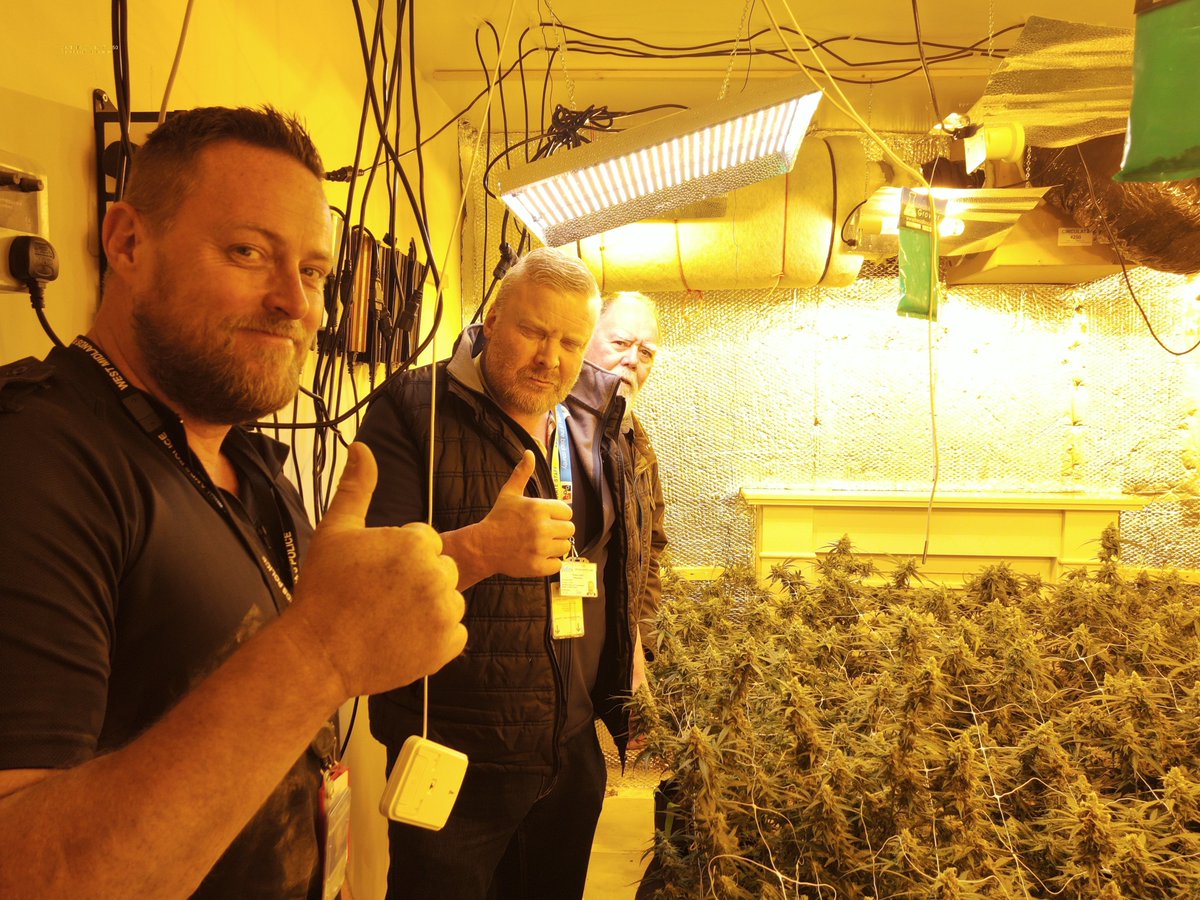 dronesWMP's tweet image. Assisting @DudleyPolice @DudleyInspector @CannabisTeamWMP @dudleymbc  and @FSU_WMP  With a warrant after @NPASMidlands detected a large heat source in an address. One large Cannabis factory discovered.#teamwork #dronesforgood
