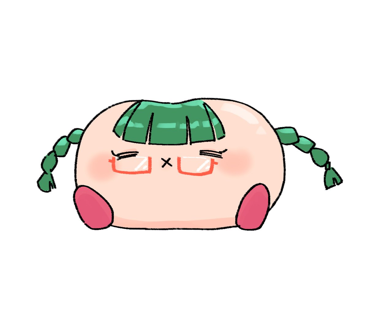 オリジナルキャラの緑髪メガネ関西弁天然メカニック幼馴染委員長おしり星人です こ おしり星人のイラスト