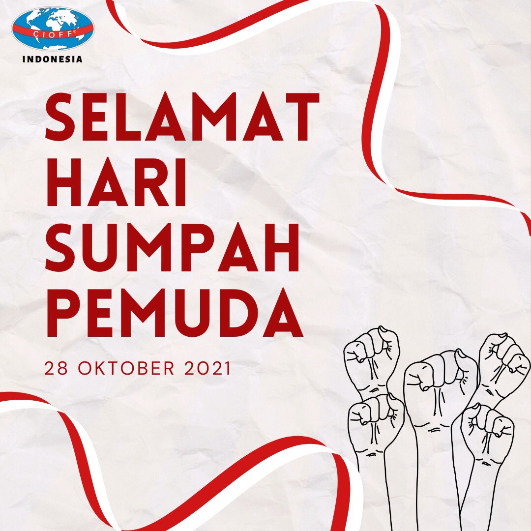 [Indonesia National Youth Pledge Day]

Sumpah Pemuda is a momentum for the unity of the youth, who then move together and fight towards an independent Indonesia🇮🇩✨

What do you love about Indonesia’s youth?

#CIOFF #CIOFF_Indonesia #SHARECULTURE #whyCIOFF