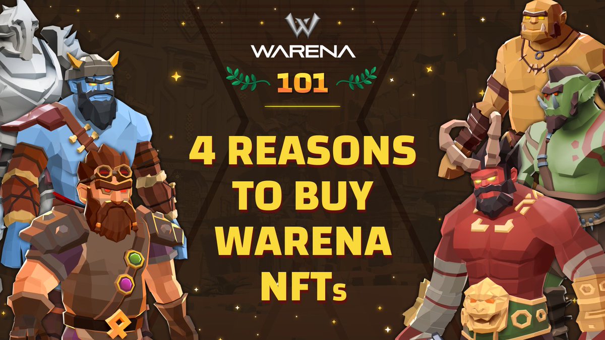 WarenaOfficial's tweet photo. 4 REASONS TO BUY WARENA NFT โ
1. The uniqueness of each NFT
2. All gameโs activities revolve around NFT
3. The more powerful the NFT is, the more profits the players have
4. NFT can also bring passive income
๐ Read more at: https://t.co/monCHozhD0
#WarenaNFT #PlayToEarn #NFT https://t.co/6Tv4NlkeB3