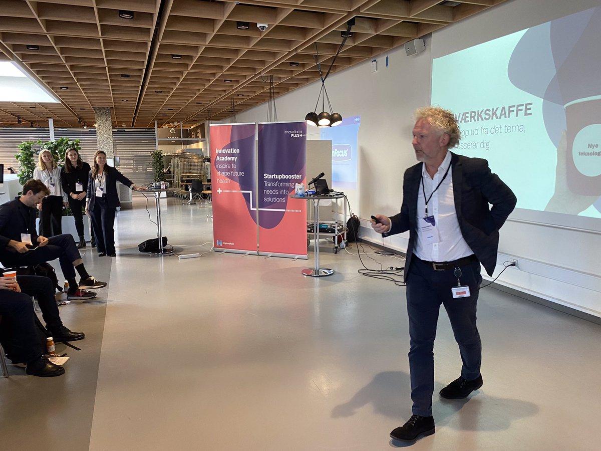 Rigshospitalet's tweet photo. Innovationsafdelingen afholder her til eftermiddag det første af en række startupbooster-arrangementer. Ideen er at matche forskere og klinikers innovative ideer med virksomheder og startups. https://t.co/8HPcjGmX07 @henninglangberg https://t.co/Qel84vO8nm