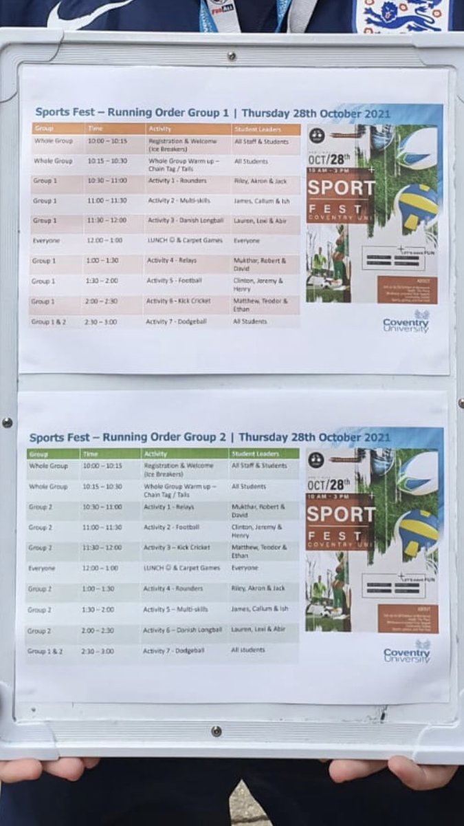 Kathryn Cook (@kathryn_cook1) on Twitter photo Great to welcome <a href="/theymca_cw/">YMCA Coventry and Warwickshire</a> and <a href="/covboysandgirls/">covboysandgirlsclub</a> to Sports Fest! Our <a href="/cusportscoachi1/">Cov Uni Sports Coaching BSc</a> students got some great experience delivering sessions and we hope you had a good day out <a href="/mark_mrnoon/">Mark Noon</a> <a href="/emma_eyre2/">Emma Eyre</a> @CU_HLS @MAGreyMattersUK <a href="/DrRebeccaButler/">Rebecca Butler</a> <a href="/Jo_Hankey/">Jo Hankey</a> Great to welcome <a href="/theymca_cw/">YMCA Coventry and Warwickshire</a> and <a href="/covboysandgirls/">covboysandgirlsclub</a> to Sports Fest! Our <a href="/cusportscoachi1/">Cov Uni Sports Coaching BSc</a> students got some great experience delivering sessions and we hope you had a good day out <a href="/mark_mrnoon/">Mark Noon</a> <a href="/emma_eyre2/">Emma Eyre</a> @CU_HLS @MAGreyMattersUK <a href="/DrRebeccaButler/">Rebecca Butler</a> <a href="/Jo_Hankey/">Jo Hankey</a>