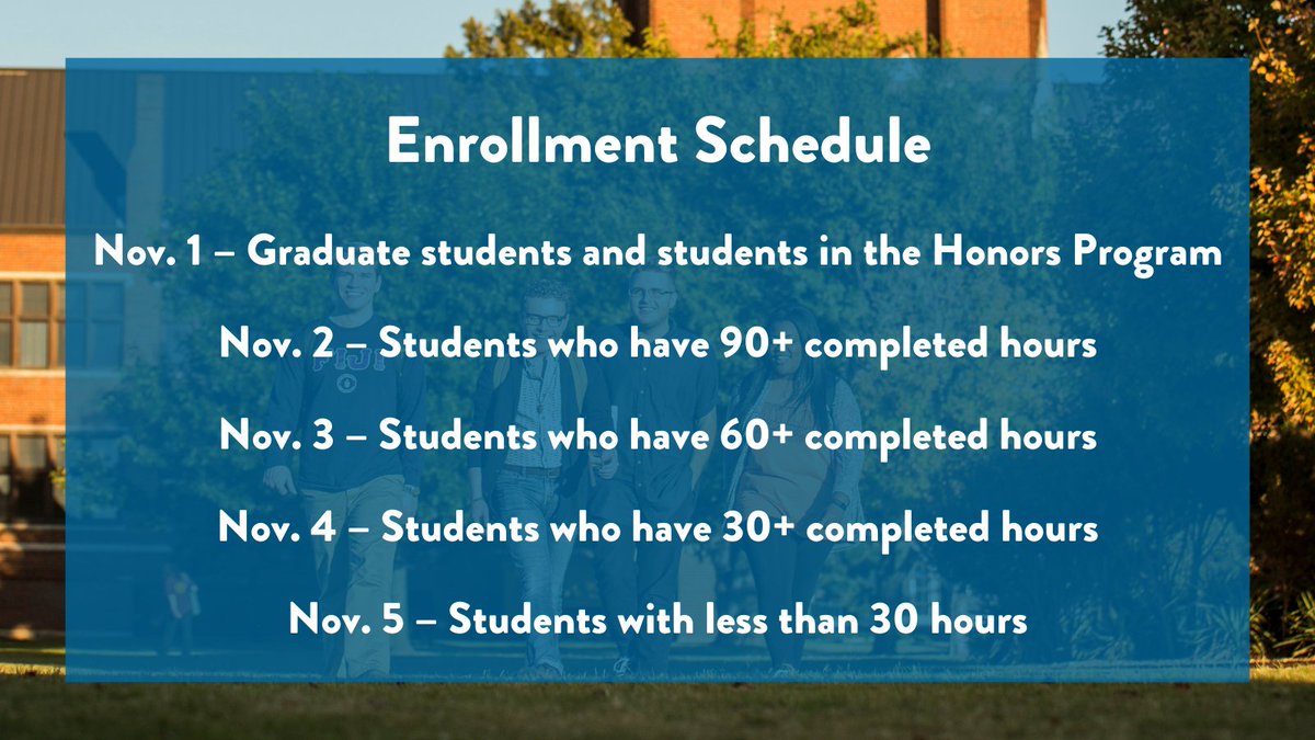 OKCU's tweet photo. Hey Stars, it's enrollment time! Enrollment begins Monday at 7:30 a.m. – don't forget to meet with your adviser to ensure you're ready to go when it's your turn. #ocuenrollment #ocustars https://t.co/4jou3jjg2Q