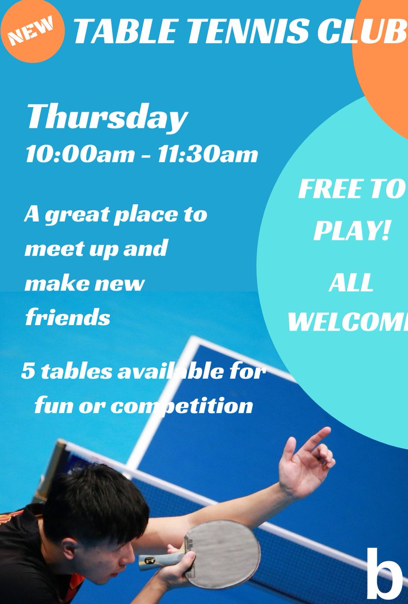 Nsport's tweet photo. One week until the FREE table tennis sessions at @broadmeadnpton 🏓

The session runs from 10:00am - 11:30am and starts Thursday 4th November at Broadmead Community Church.

This is a great opportunity to try something new, meet new people and make new friends.

@WestNorthants https://t.co/VIlTxqVSdC