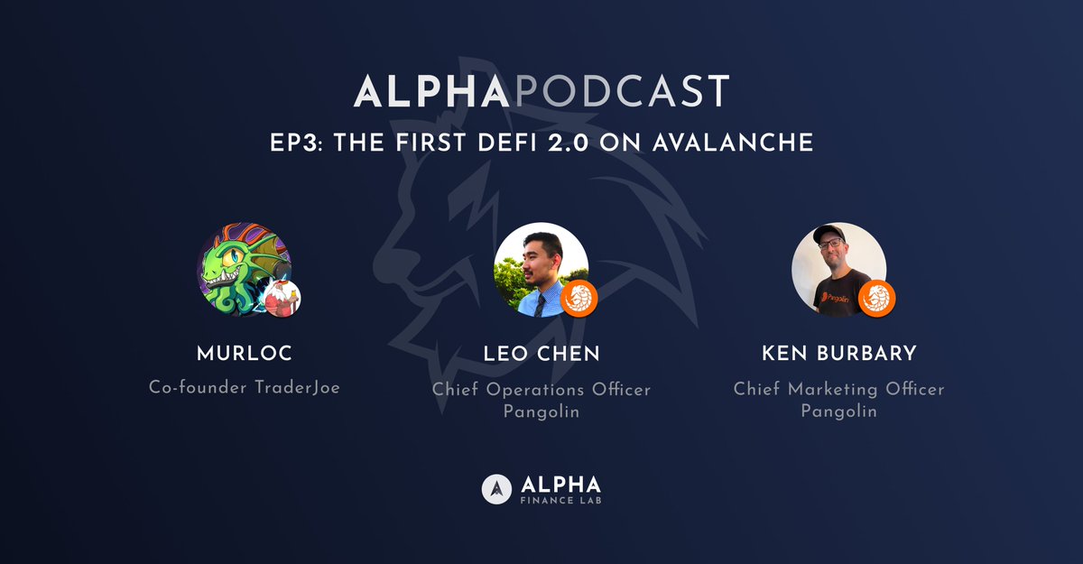 stellaxyz_'s tweet photo. Greetings Alpha Wolves #AlphaPodcast is back with an EP. 3
🎙 The First DeFi 2.0 on Avalanche
We also have 3 special guests on this episode from @traderjoe_xyz and @pangolindex
Listen now at:
https://t.co/9Grag1dGCv
Who are they? 👇 https://t.co/ucWWZuxkIz