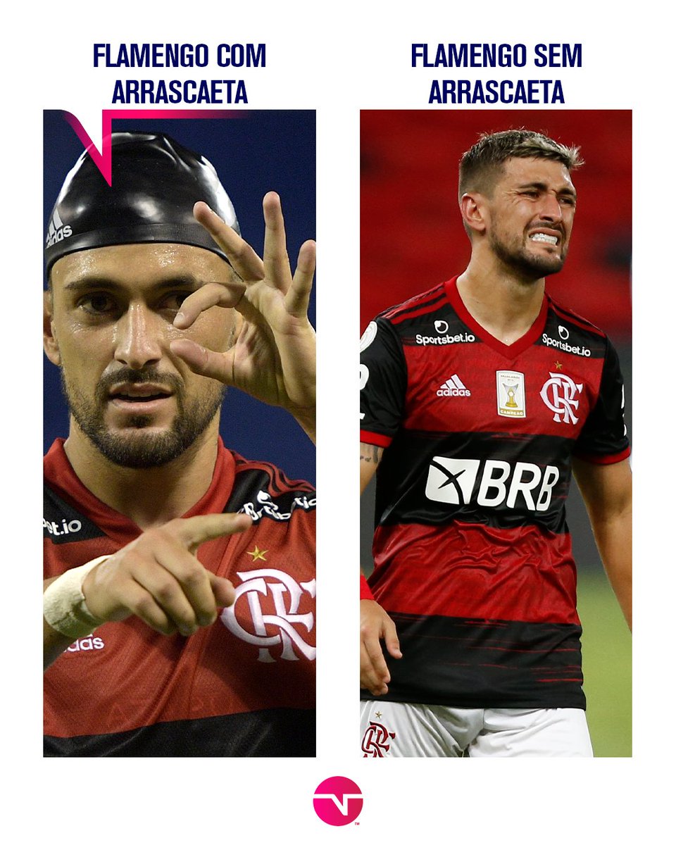 TNTSportsBR's tweet photo. Flamengo com Arrascaeta x Flamengo sem Arrascaeta em 2021:

🏟️ Jogos: 31 x 30
✅ Vitórias: 24 x 15
❌ Derrotas: 2 x 8
💯 Aproveitamento: 83% x 57% 
⚽ Gols: 88 x 45

Crédito: Footstats https://t.co/d3h0mju7kc