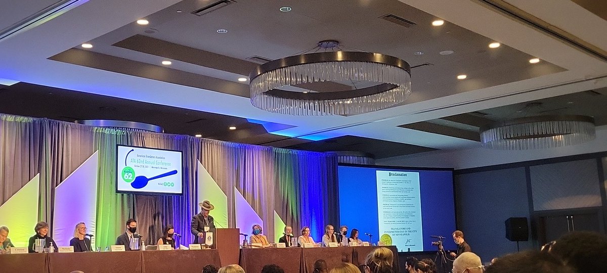 GSiebach's tweet photo. Very energizing proclamation issued in the host city of #ATA62 in honor of this year's conference. #interpreters #translators https://t.co/kkSmMfH6fp