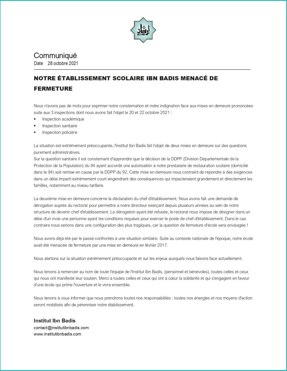 ⚠️⚠️⚠️⚠️ URGENT !!! ⚠️⚠️⚠️⚠️

NOTRE ÉTABLISSEMENT SCOLAIRE IBN BADIS MENACÉ DE FERMETURE !!!!!

LIKEZ ET PARTAGEZ AU PLUS GRAND NOMBRE !!!!!