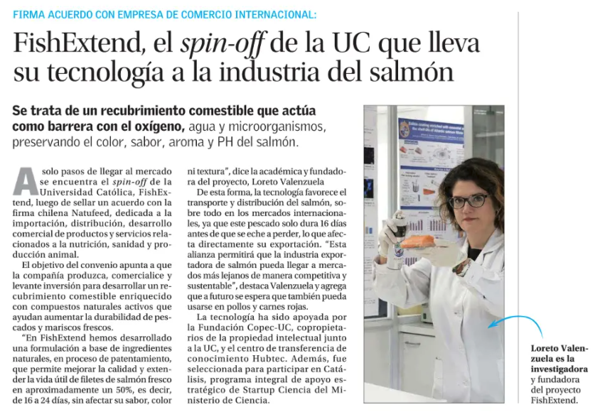 HUBTEC_Chile's tweet photo. Un honor apoyar a esta gran investigadora @ucatolica y a su tecnología para su pronto impacto en la industria acuícola global. Gracias @Lorechile por la confianza, por la voluntad y entusiasmo en el trabajo conjunto. FishExtend en @ElMercurio_cl 🟠Colaborar para generar impacto🟠 https://t.co/zv9QcZSvje