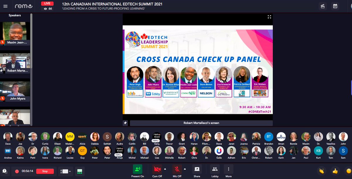 MindShareNews's tweet photo. Happening now! Amazing line of Cross #Canada Check up #panel #speakers! #CDNedTech21 https://t.co/ZLmh3m7tlk