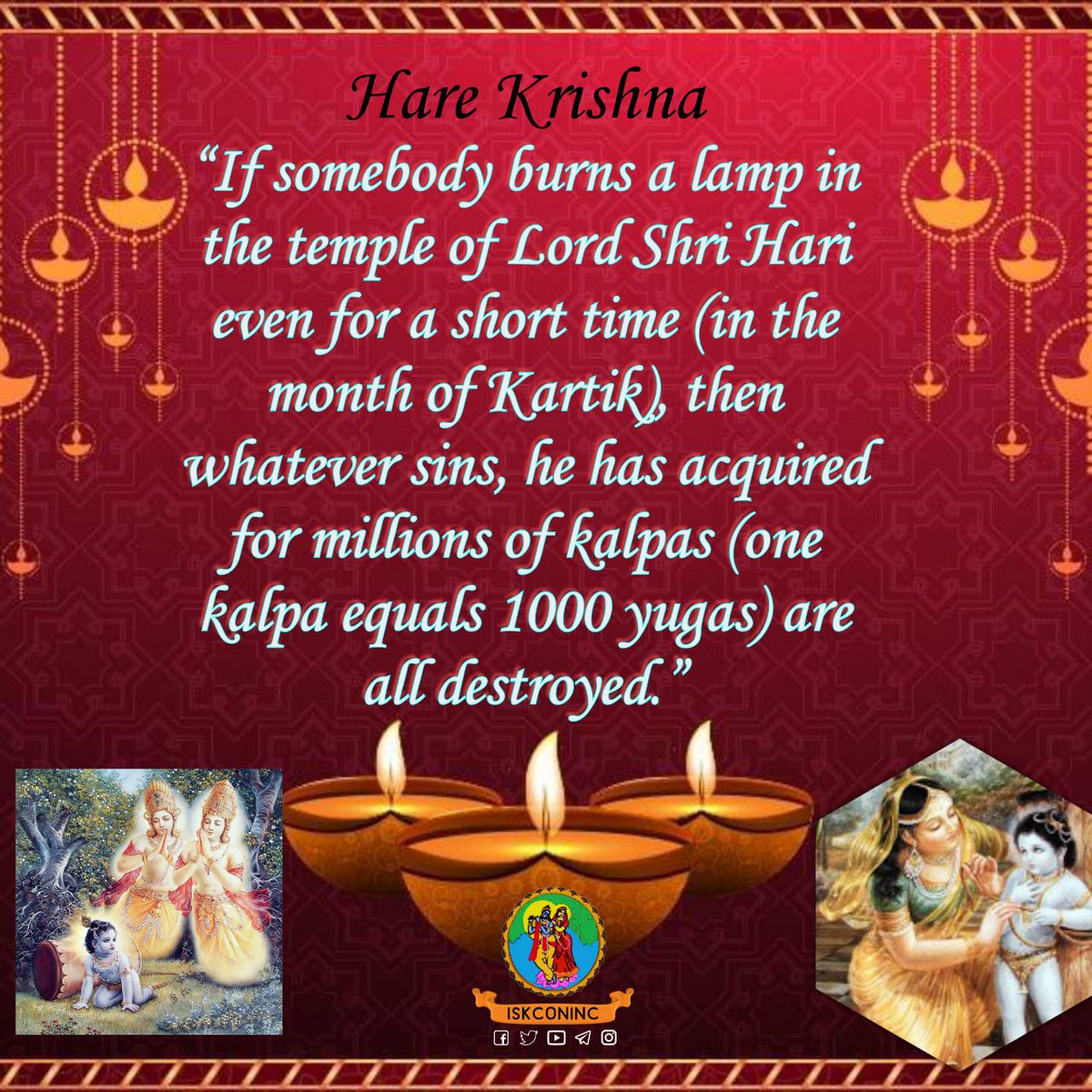 KCSociety_India's tweet photo. Offer Ghee lamp to Krishna in Kartik month https://t.co/NLhRyf6zdm