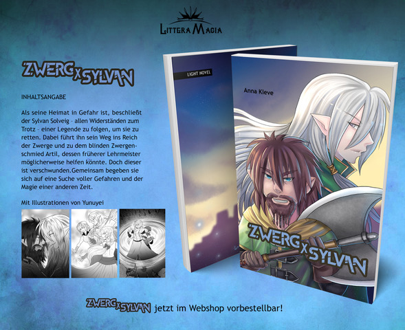 Es ist soweit- Zwerg X Sylvan ist jetzt regulär bestellbar.
ebook: 
amazon.de/dp/B09KM3F9ZR/ 
print:
epubli.de/shop/buch/1202…
Weitere Shops folgen im Laufe der nächsten Tage. 
Bei uns auf der Homepage gibt es das Baby auch von <a href="/KleveFantasy/">autorin.anna🐉</a> signiert.