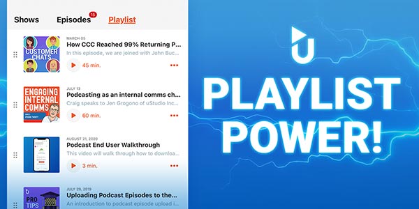 uStudio has recently released a new playlist feature, and many of our users are looking for the perfect way to use it. Discover how to use playlists effectively and encourage engagement in our newest blog post. 
#EmployeeEngagement #privatepodcasts 

ustudio.com/blog/podcastin…