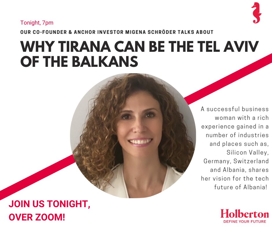 Join us tonight 7pm for an exciting event about how we  as the Holberton School Albania Team want to change Albania’s future.
Register with the link below:  
holbertonschool.al/webinar/

#defineyourfuture #holbertonshooolalbania #softwareengineers