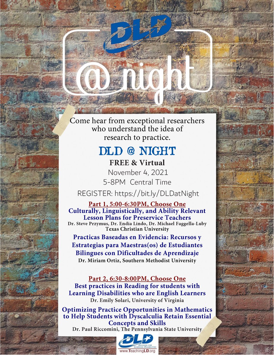 ANSERSTCU's tweet photo. We are 1 week away from DLD @ Night- a FREE online PD and Community Outreach opportunity. Register here for sessions on a variety of topics taught by national experts!
https://t.co/CpFXipWZMI https://t.co/KD3GrTSFLH