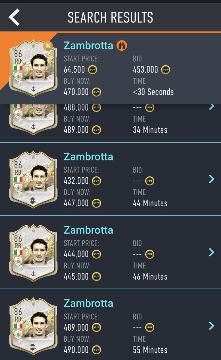 Pateau_FUT's tweet photo. This situation happens often: Icon listed for open bid. Undercuts build up behind it as everyone waits to win the bid. Undercuts get bought during bidding war and final bid price ends up higher. Price rises. Once its clear there are multiple bidders, just buy the lowest undercut https://t.co/wmWVT1oR6S