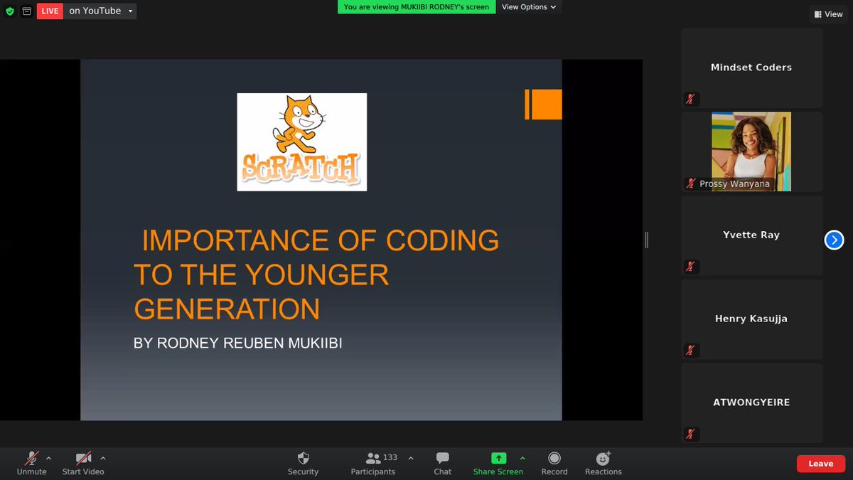 @scratch @AfricaCodeWeek @lizprossy @AfricacodeweekU @sap4good Rodney explained the importance of coding, why he believes all kids should learn coding and then he went ahead to create a project of two sprites in a dialogue using the text to speech in @scratch under the mentorship of @lizprossy #Codingforkids #codingclub #Scratch