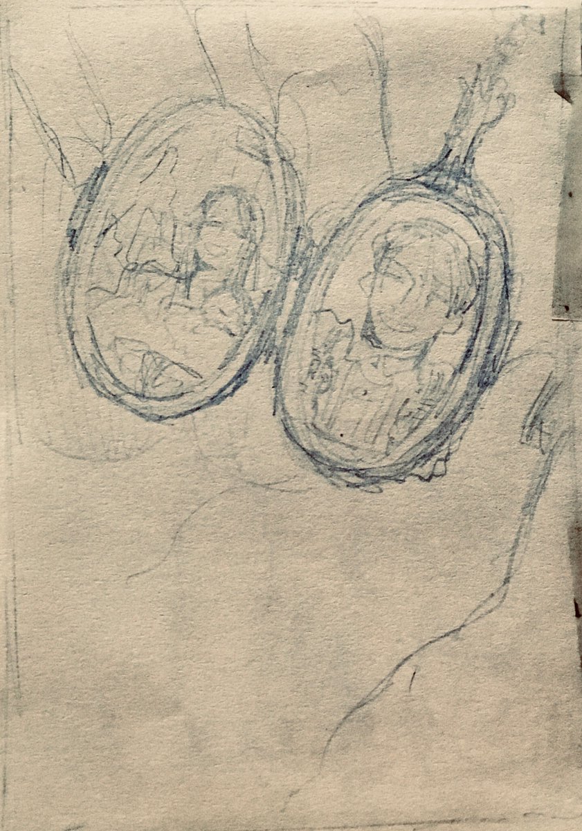 #みんなネームでどこまで描くの
10×7cmくらいを1ページ(1枚目)でセリフは黒シャーペン絵は青シャーペン(2枚目)で描いてます。3枚目は2枚目の清書