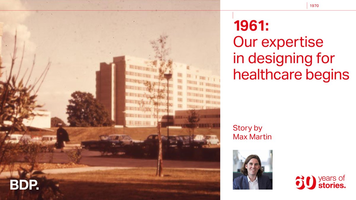 bdp_com's tweet photo. As our award winning healthcare teams continue to be recognised @MaxMartin888 looks back to where it all began back in 1961, when we won our first hospital design competition for Pilgrim Hospital in Boston. #60yearsofstories https://t.co/Lk83lSmN8U https://t.co/woDfOssC4o