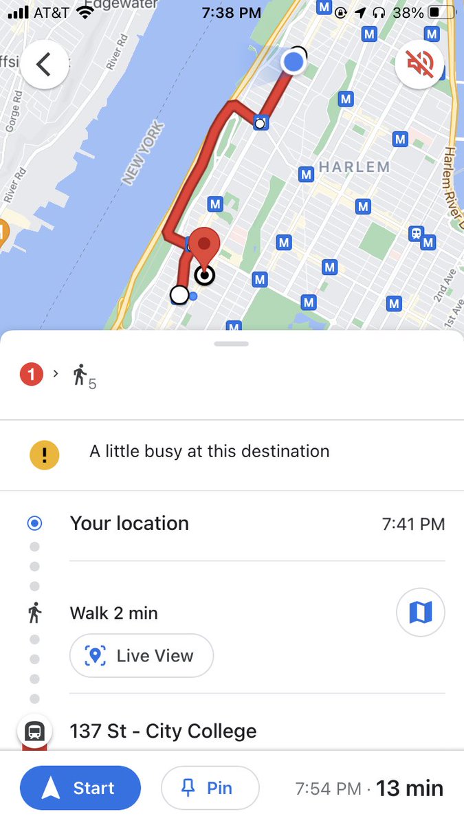 thehilamonster's tweet photo. @Google @googlemaps @MTA I didn’t know the 1 train did this… 🤔 https://t.co/XjbRw2zyPN