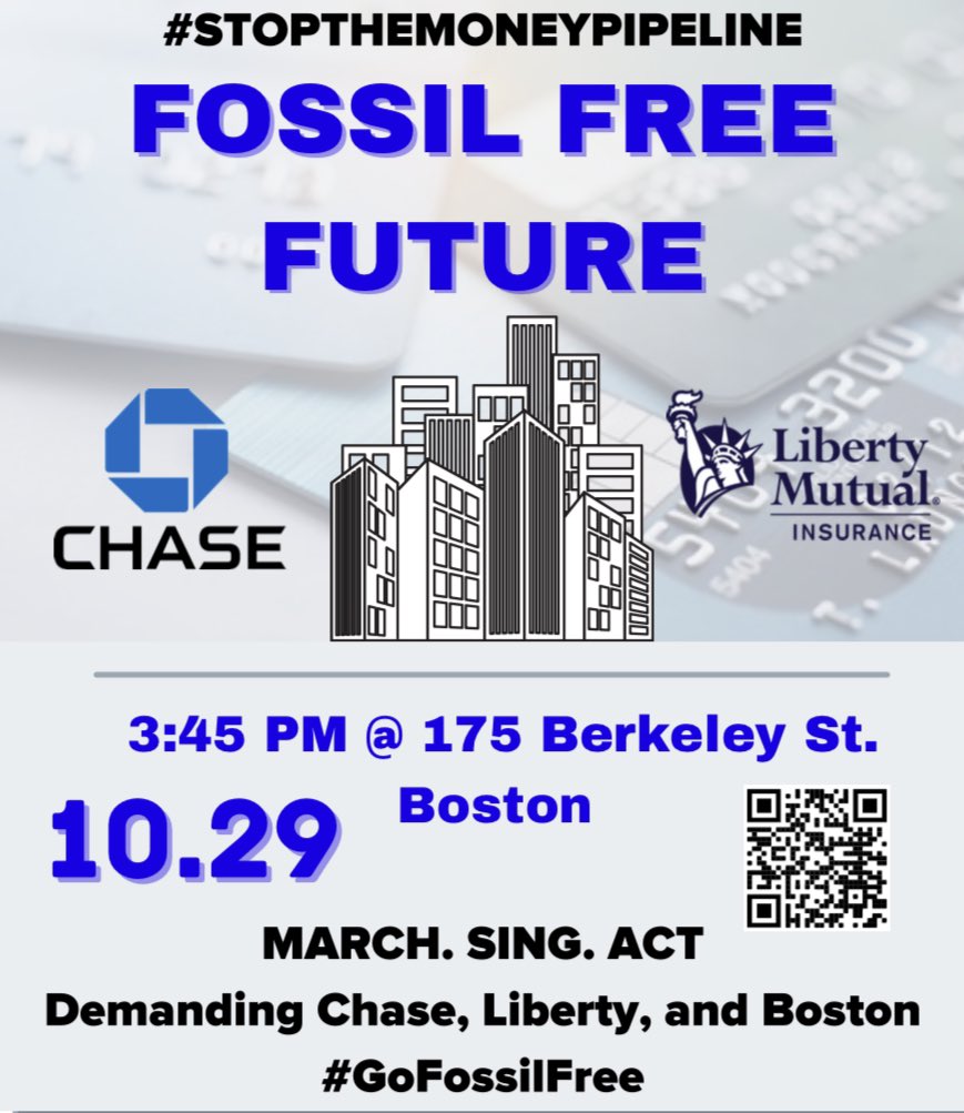 NAICOB91's tweet photo. Tomorrow afternoon, we’re taking to the streets to demand a fossil free future! Liberty Mutual and Chase Bank are some of the biggest financiers of devastating projects and we say no more. 
#stopline3 #stopthemoneypipeline https://t.co/m79TtVc9VS