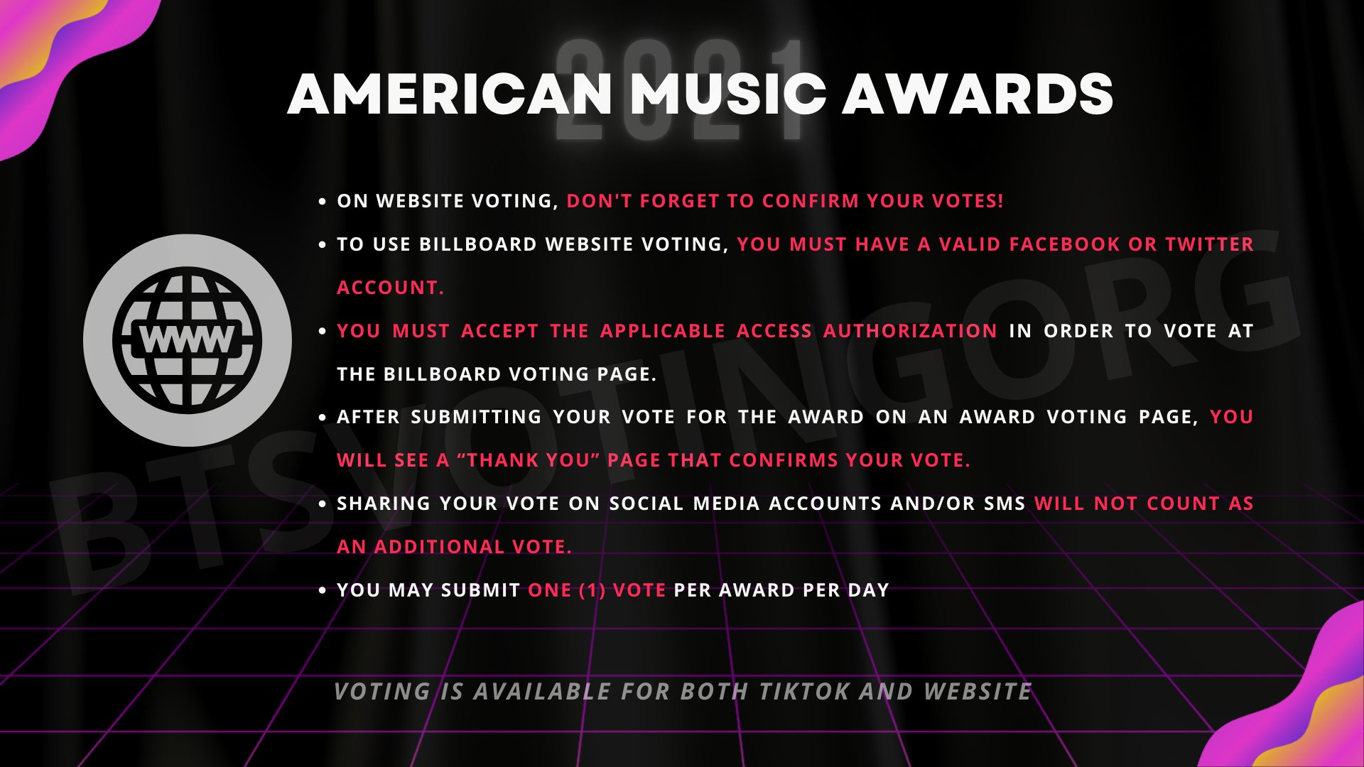 Bts Vote On Twitter Bts Has Been Nominated On 2021 Amas In Three Categories Artist Of The Year Favorite Pop Duo Group Favorite Pop Song Vote Via Tiktok Search Ama