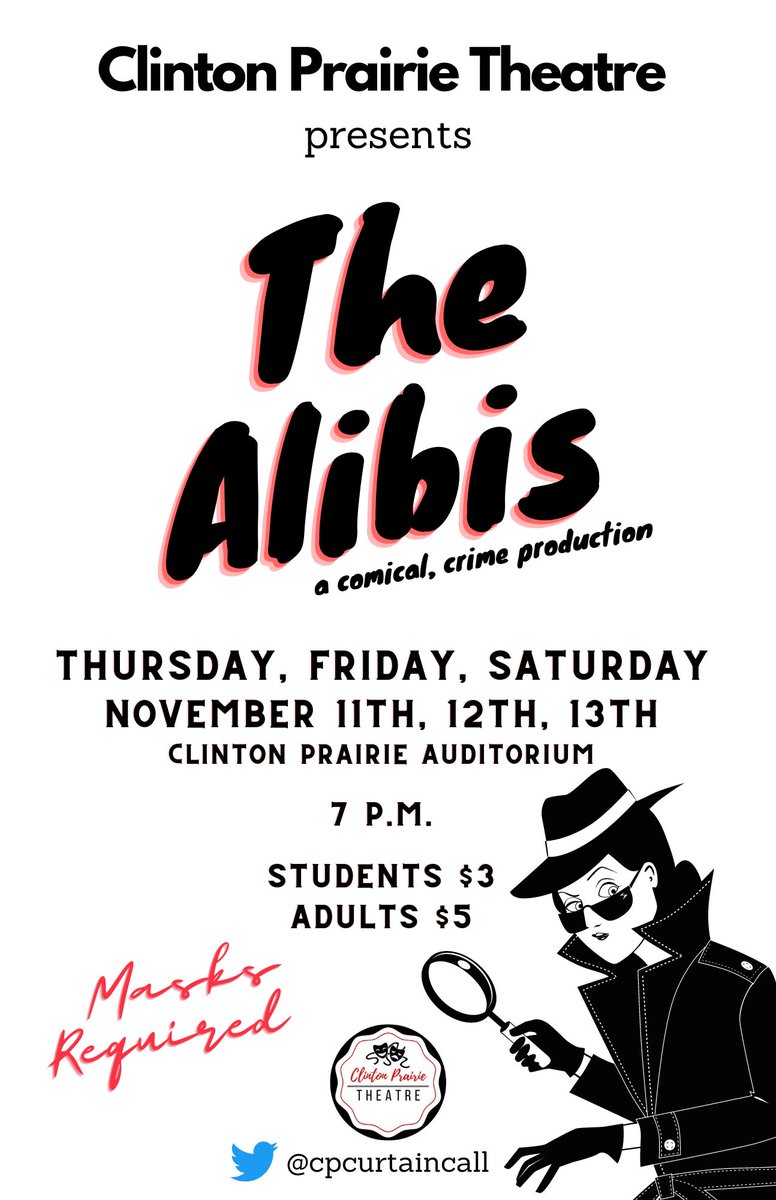 CPCurtainCall's tweet photo. We are 2 weeks down to Opening Night of “The Alibis”! https://t.co/H2VU1ia0xR