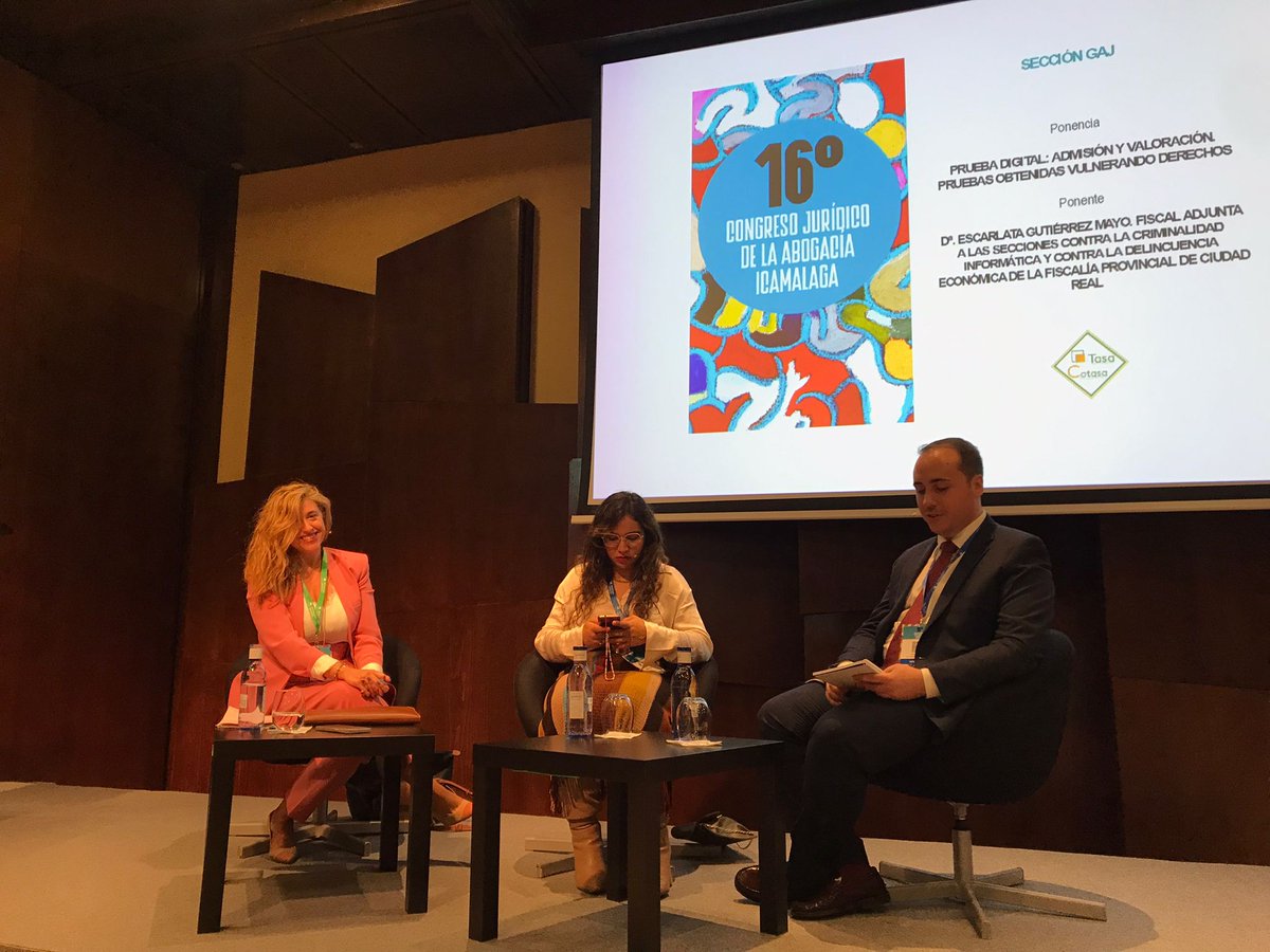 #CongresoAbogacíaMLG Ya estamos con <a href="/escar_gm/">Escarlata Gutiérrez ⚖️</a> y <a href="/GAJ_Malaga/">GAJ Malaga</a> para hablar de #pruebadigital