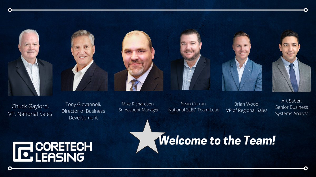 We’ve got BIG news. We are thrilled that, in response to market demand, we have substantially expanded our executive sales team with 6(!) major industry hires. Please join us in welcoming Chuck, Tony, Sean, Brian, Mike and Art to the CoreTech family!
