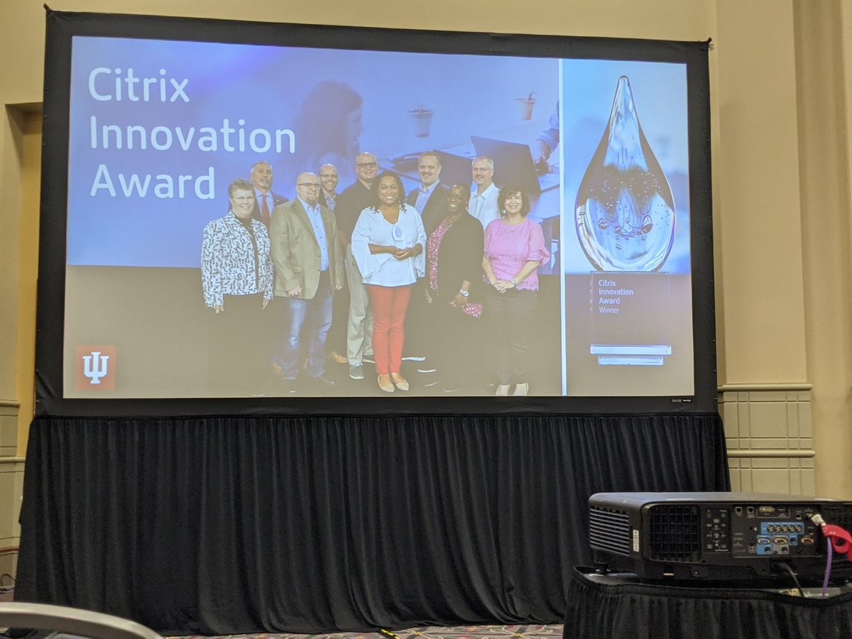 Amazing story of innovation from <a href="/IndianaUniv/">Indiana University</a> with #Citrix here at #EDUCAUSE21. Apps and desktops delivered on-demand to 40,000+ students and faculty on any device! #VDI #DaaS #digitalworkspaces #remotepc #edu21 <a href="/educause/">EDUCAUSE</a>